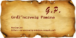 Grünczveig Pamina névjegykártya